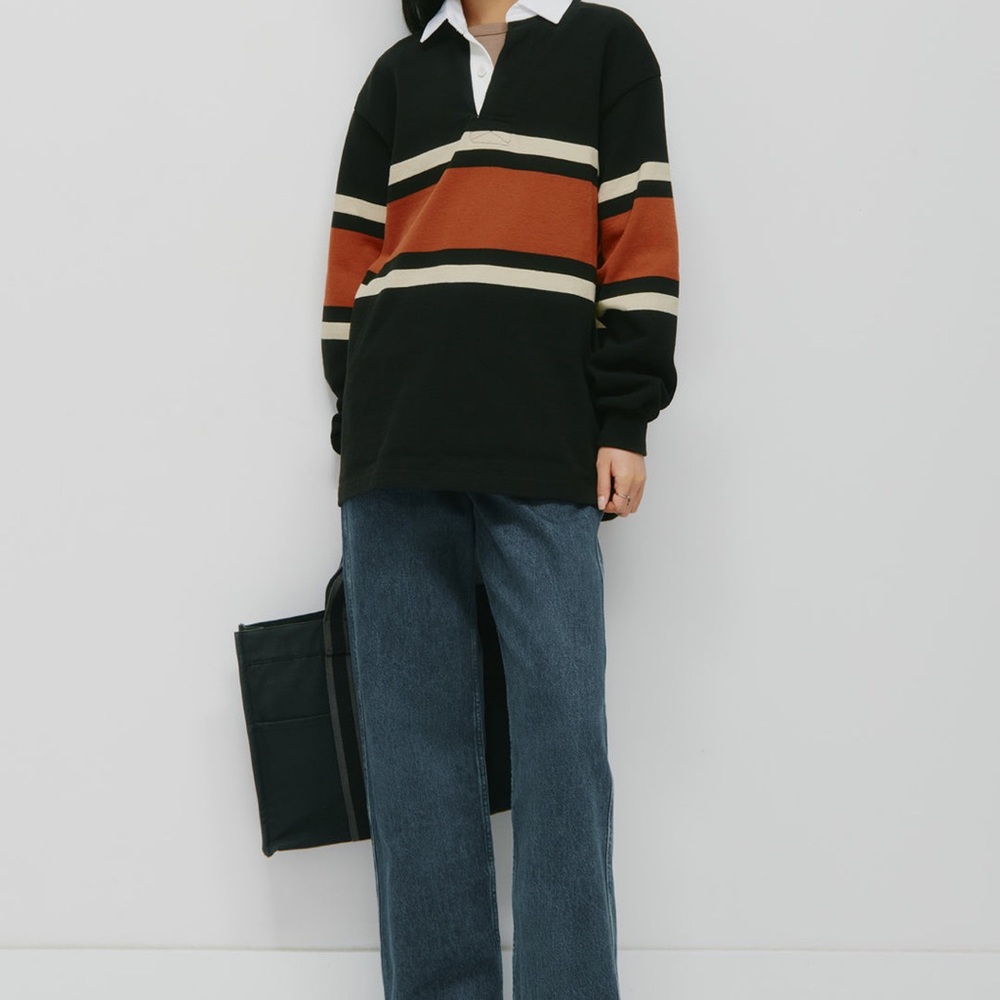KOTN Unisex Striped Rugby Sweatshirt